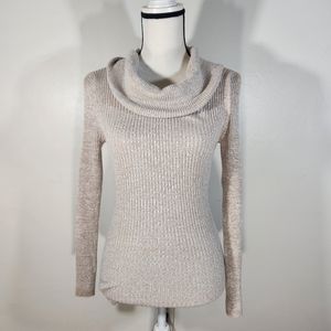 Cowl neck Light Beige Size M Stretchy long sleeve shirt
